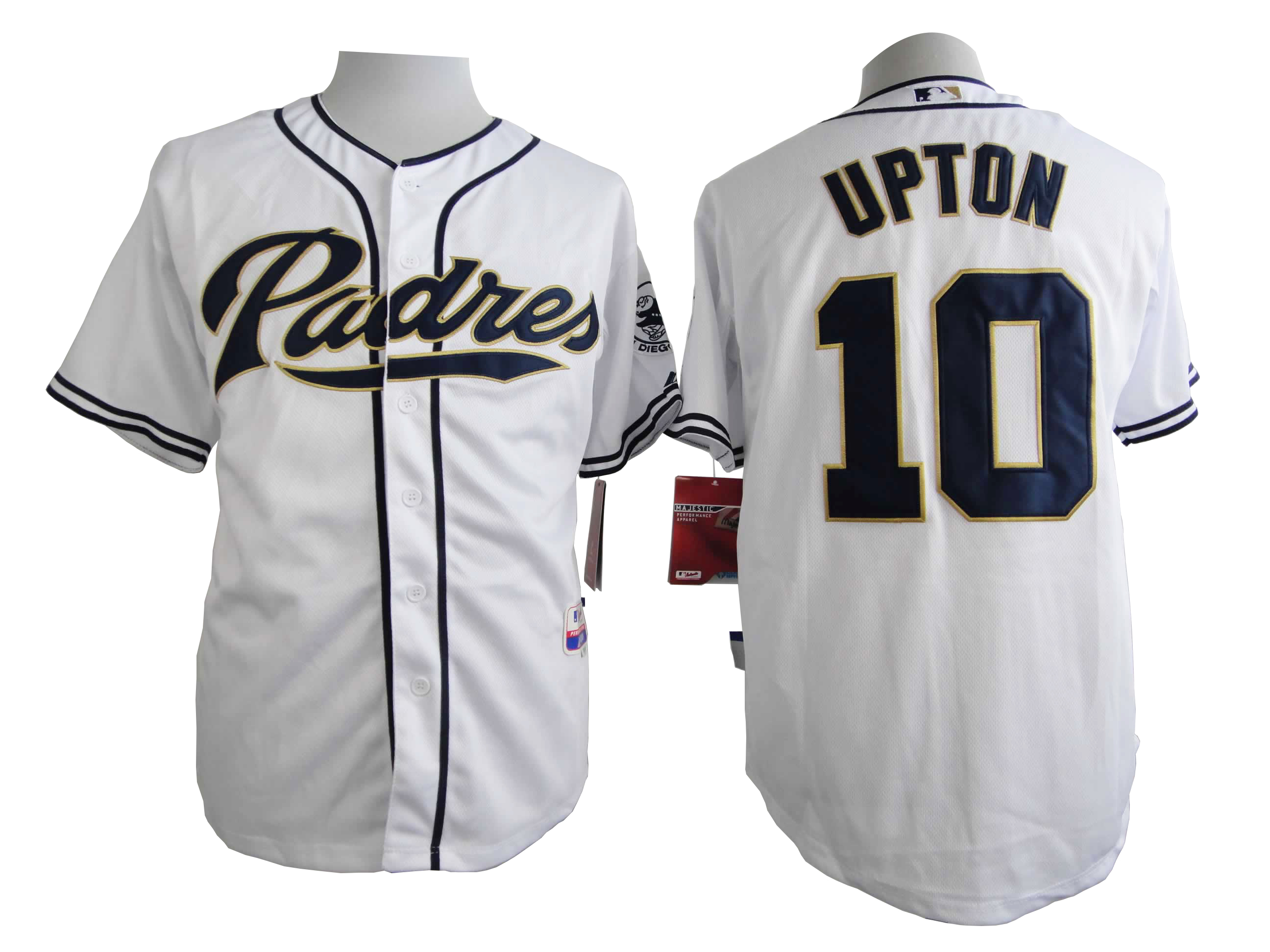 Men San Diego Padres #10 Upton White MLB Jerseys->san diego padres->MLB Jersey